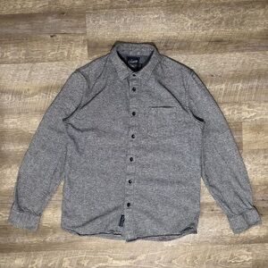 Grayers Heritage Flannel Shirt Men's M Gray Long Sleeve Button Up Pockets READ